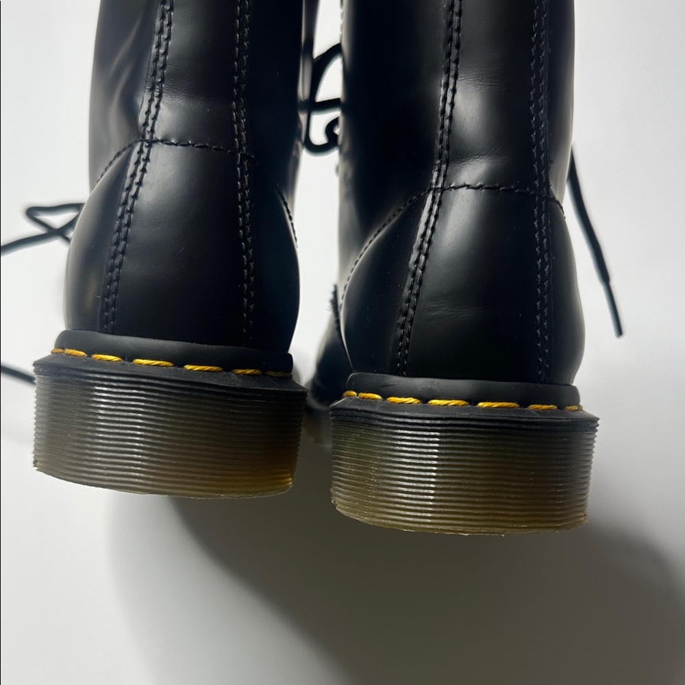 Dr Martens Smooth Leather Lace Up Boots in Black - Picture 10 of 11